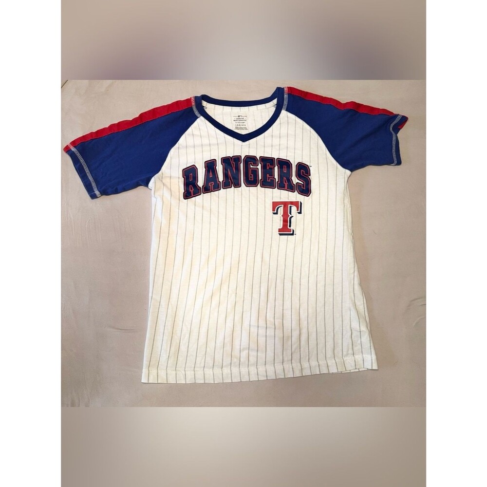 Official Texas Rangers Genuine Kids' Short Sleeve Baseball Tee v-neck Boy/Girl